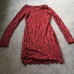 Sequin Hearts’ Homecoming dress. Red mini dress